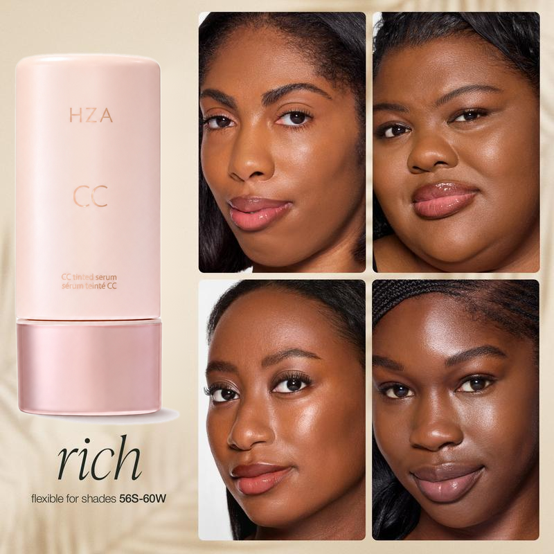 HZA CC color-correcting tinted serum+creaseless SPF 30 mineral setting powder