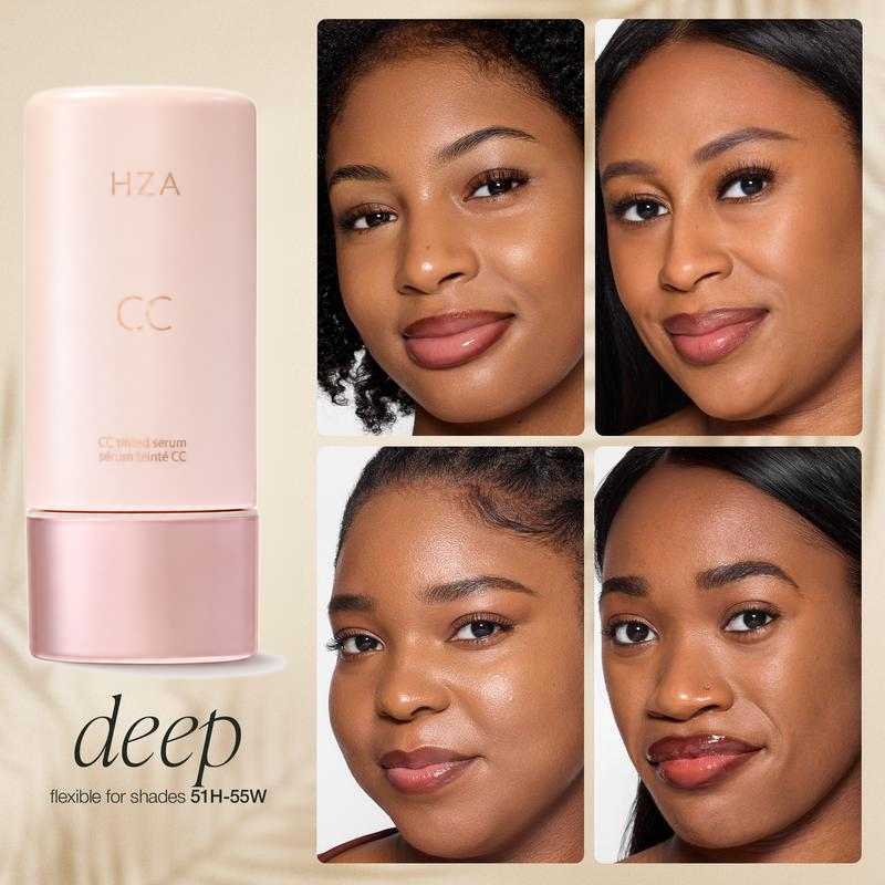 HZA CC color-correcting tinted serum+creaseless SPF 30 mineral setting powder