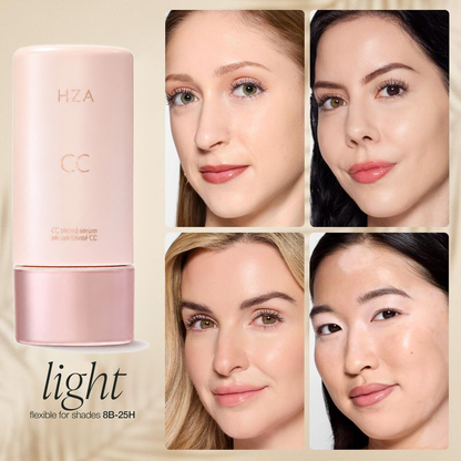 HZA CC color-correcting tinted serum+creaseless SPF 30 mineral setting powder