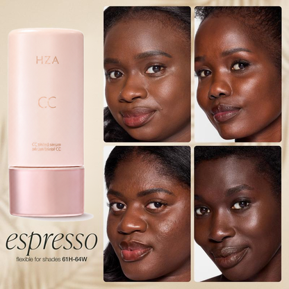 HZA CC color-correcting tinted serum+creaseless SPF 30 mineral setting powder
