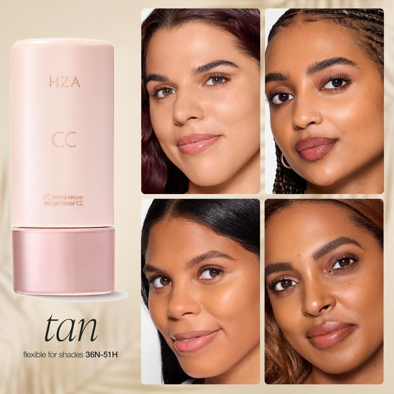 HZA CC color-correcting tinted serum+creaseless SPF 30 mineral setting powder