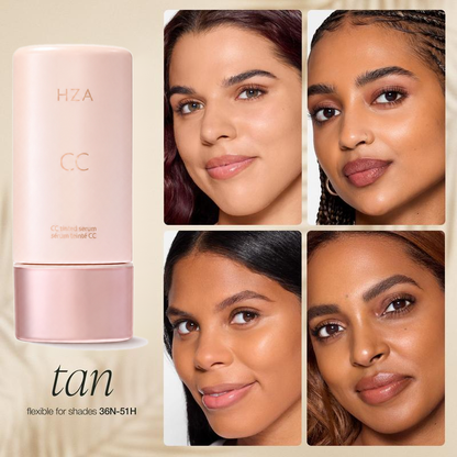 HZA CC color-correcting tinted serum+creaseless SPF 30 mineral setting powder
