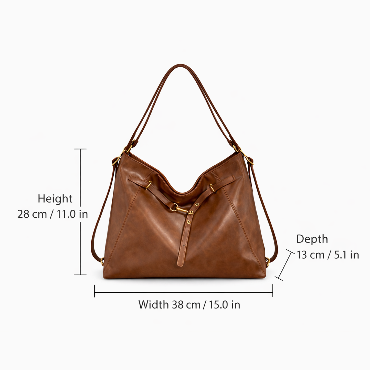 Effortlessly Chic 2-Way Shoulder Bag — Premium Vegan Leather, Timeless & Versatile