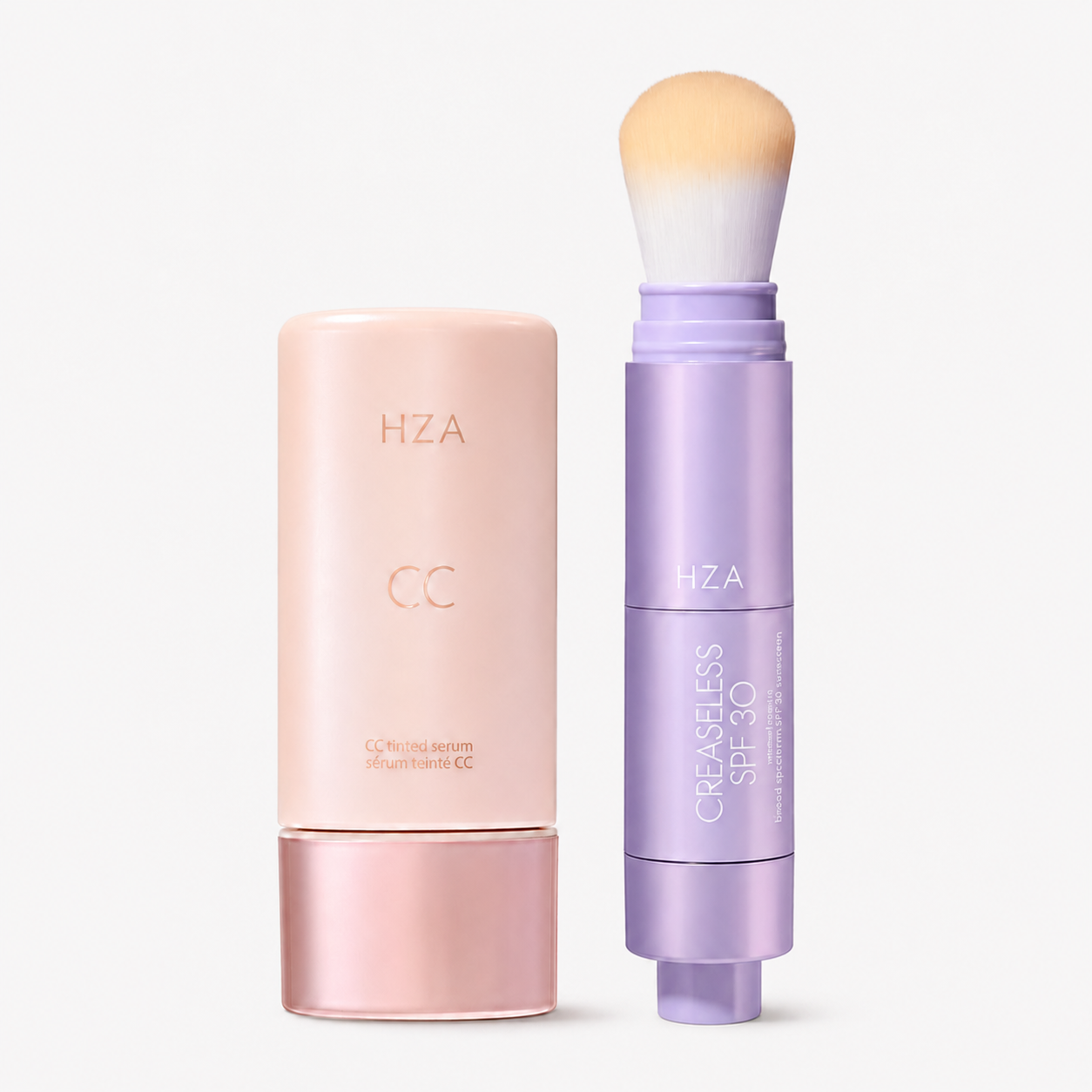 HZA CC color-correcting tinted serum+creaseless SPF 30 mineral setting powder