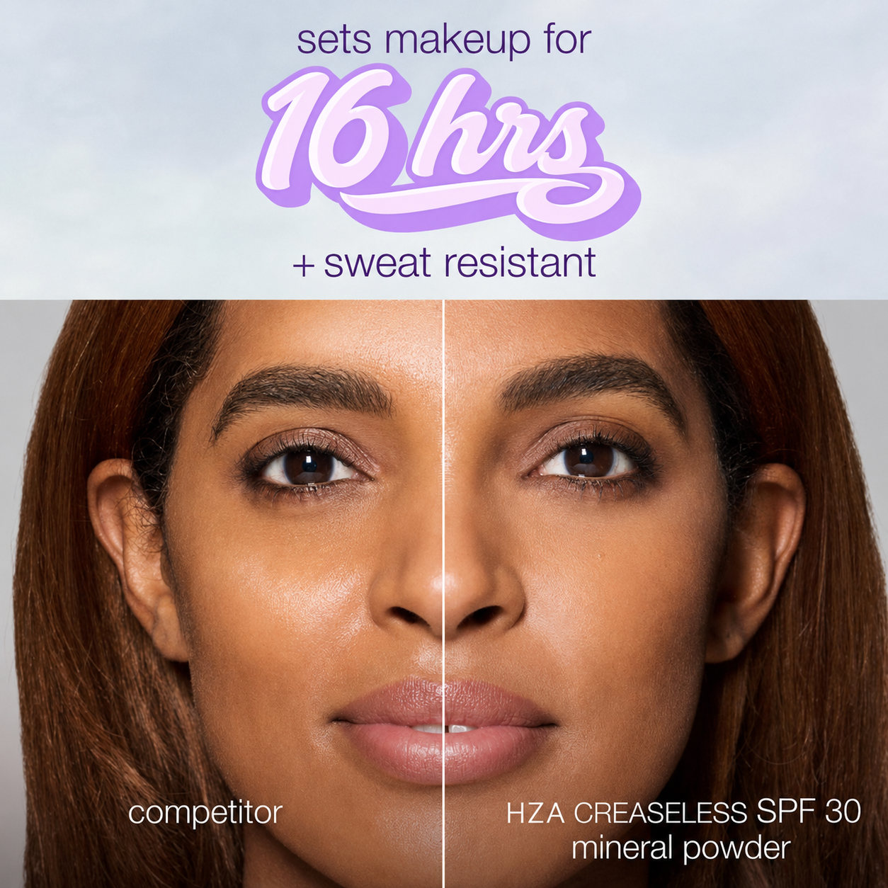 HZA CC color-correcting tinted serum+creaseless SPF 30 mineral setting powder