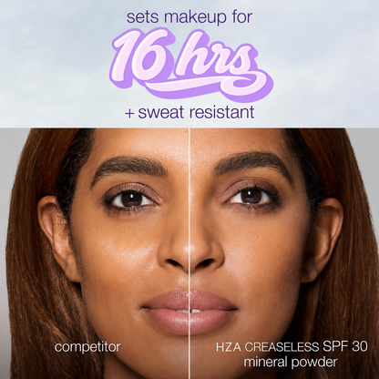 HZA CC color-correcting tinted serum+creaseless SPF 30 mineral setting powder