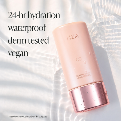 HZA CC color-correcting tinted serum+creaseless SPF 30 mineral setting powder