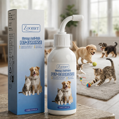 Zoomer Gentle Pet Ear Wash  Odor-Free Cleaning for Dogs & Cats