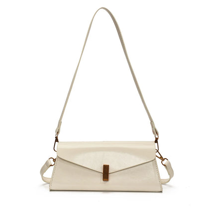Glossy Minimal Baguette Bag — Refined Shine, Everyday Ease