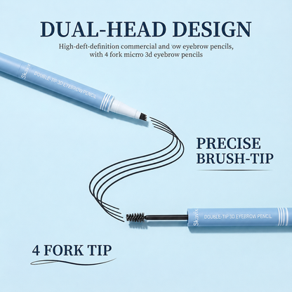 Skavix Waterproof 2-in-1 Micro-Fork Eyebrow Pen & Tinted Gel