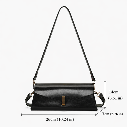 Glossy Minimal Baguette Bag — Refined Shine, Everyday Ease