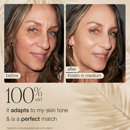 HZA CC color-correcting tinted serum+creaseless SPF 30 mineral setting powder