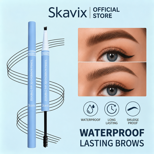 Skavix Waterproof 2-in-1 Micro-Fork Eyebrow Pen & Tinted Gel