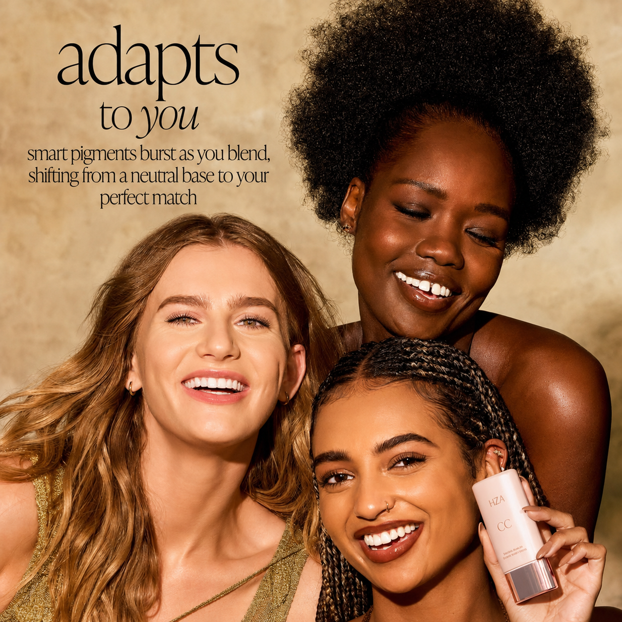 HZA CC color-correcting tinted serum+creaseless SPF 30 mineral setting powder